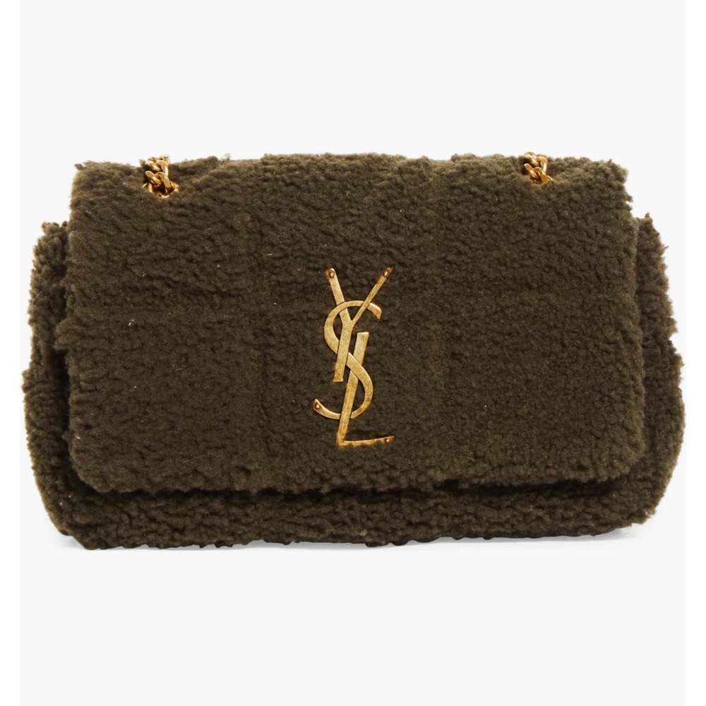 Yves Saint Laurent Dark Brown Shearling Shoulder Bag